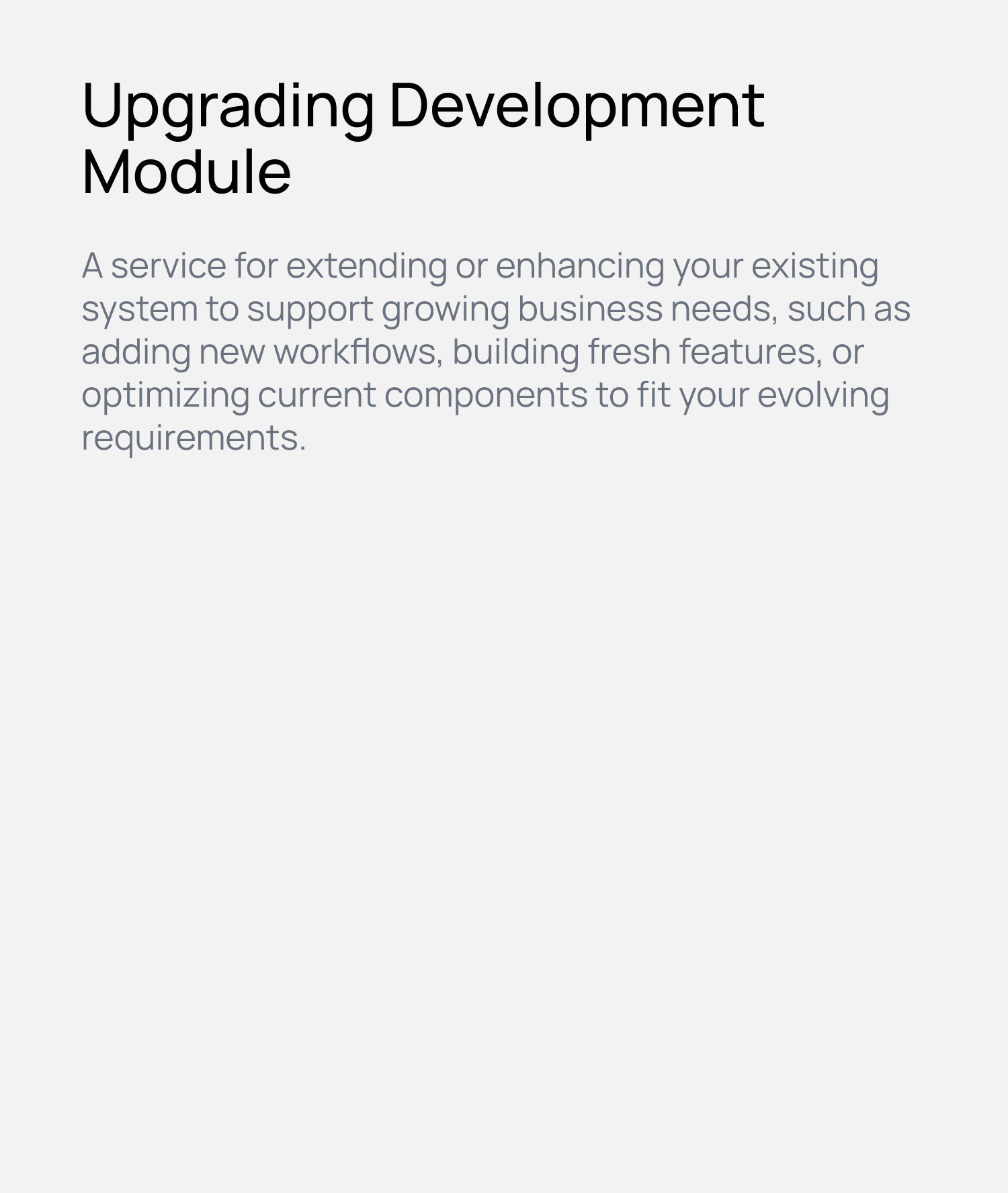 Upgrading Development Module